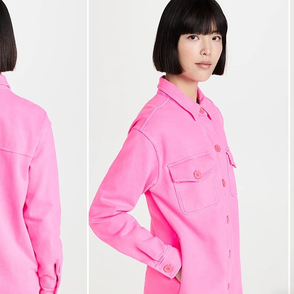 Good American Essentials Pink Fleece Shacket - Picture 3 of 4